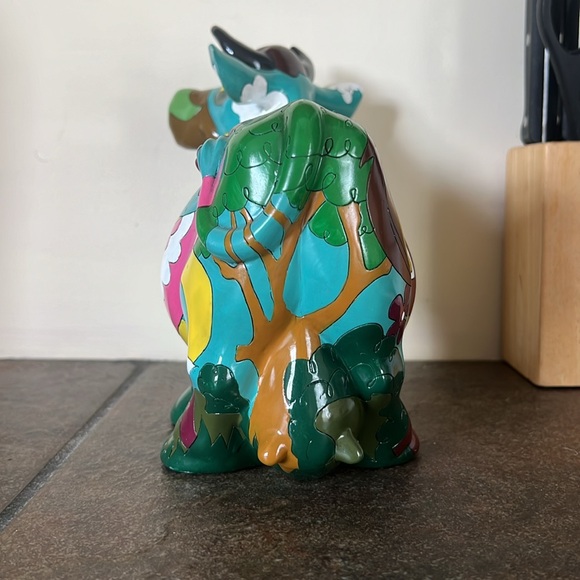 Decorative Wooden Colorful Cow - Picture 2 of 6